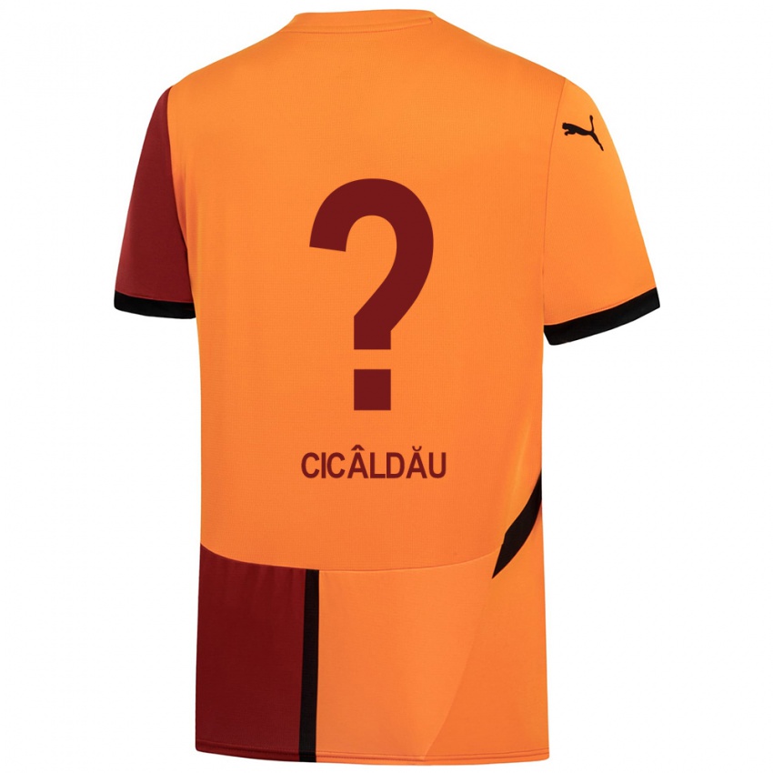 Niño Camiseta Alexandru Cicâldău #0 Amarillo Rojo 1ª Equipación 2024/25 La Camisa Argentina