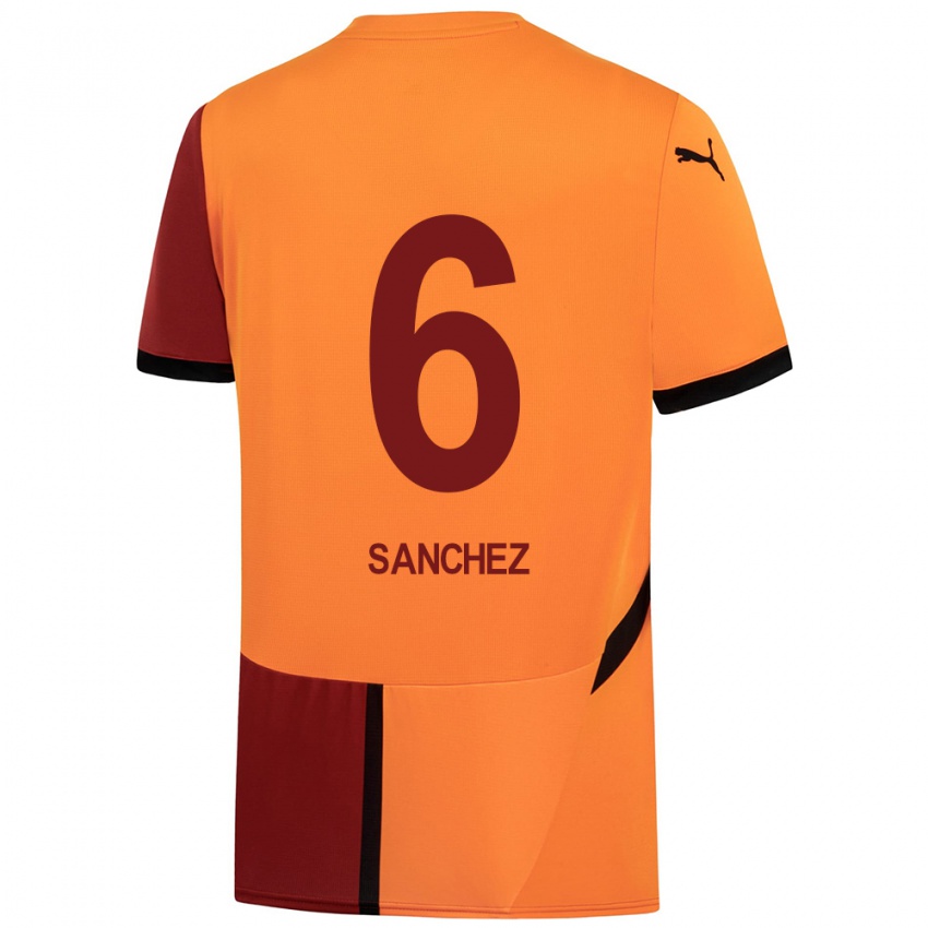 Niño Camiseta Davinson Sánchez #6 Amarillo Rojo 1ª Equipación 2024/25 La Camisa Argentina