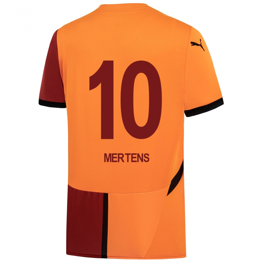 Niño Camiseta Dries Mertens #10 Amarillo Rojo 1ª Equipación 2024/25 La Camisa Argentina