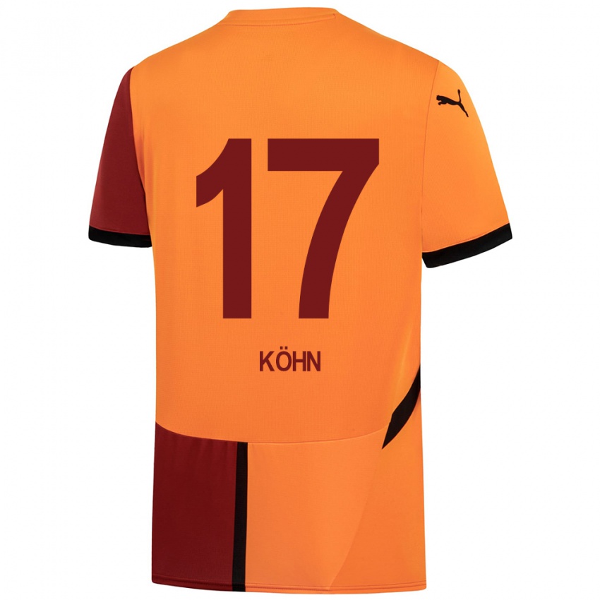 Niño Camiseta Derrick Köhn #17 Amarillo Rojo 1ª Equipación 2024/25 La Camisa Argentina