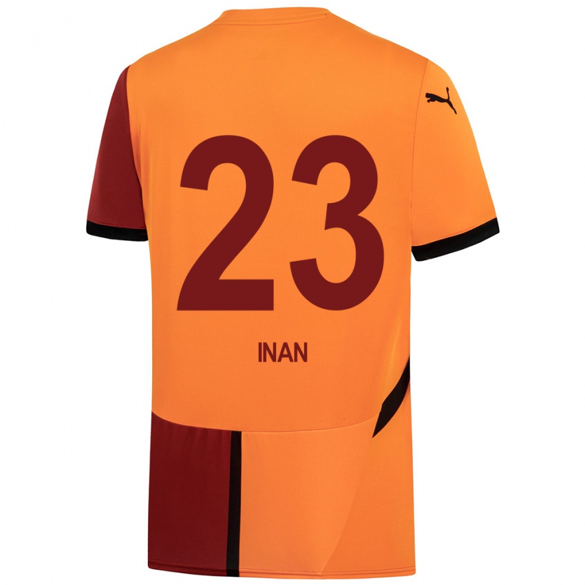 Niño Camiseta Müge İnan #23 Amarillo Rojo 1ª Equipación 2024/25 La Camisa Argentina