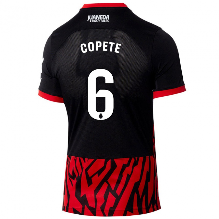 Niño Camiseta José Copete #6 Negro Rojo 1ª Equipación 2024/25 La Camisa Argentina