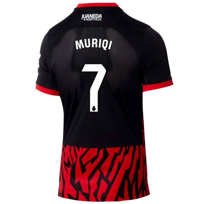 Niño Camiseta Vedat Muriqi #7 Negro Rojo 1ª Equipación 2024/25 La Camisa Argentina