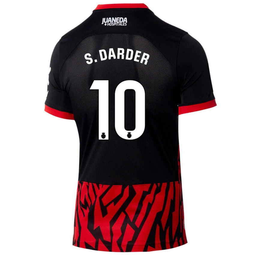 Niño Camiseta Sergi Darder #10 Negro Rojo 1ª Equipación 2024/25 La Camisa Argentina