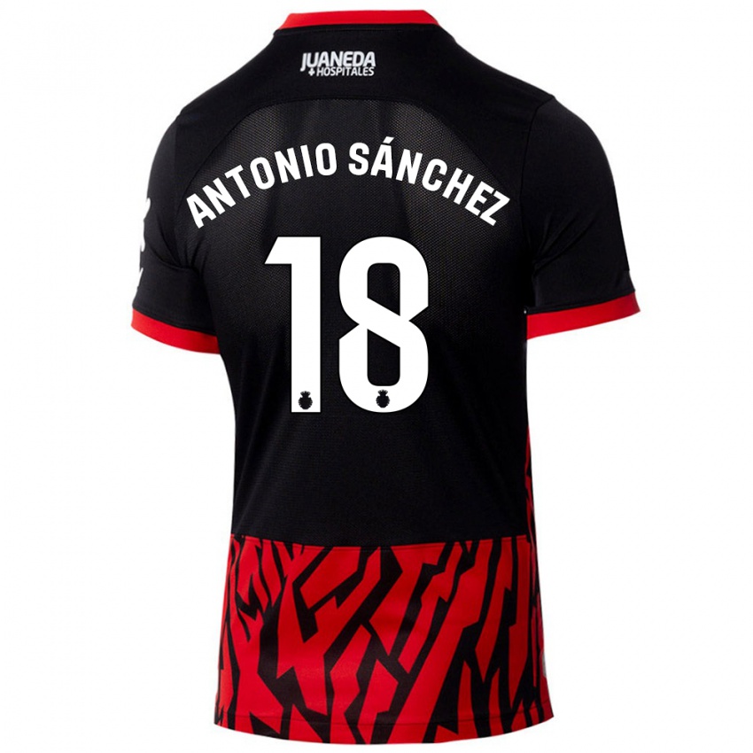 Niño Camiseta Antonio Sánchez #18 Negro Rojo 1ª Equipación 2024/25 La Camisa Argentina