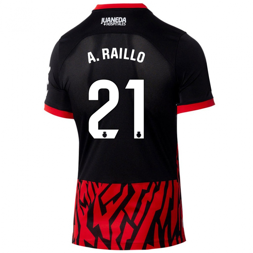 Niño Camiseta Antonio Raíllo #21 Negro Rojo 1ª Equipación 2024/25 La Camisa Argentina