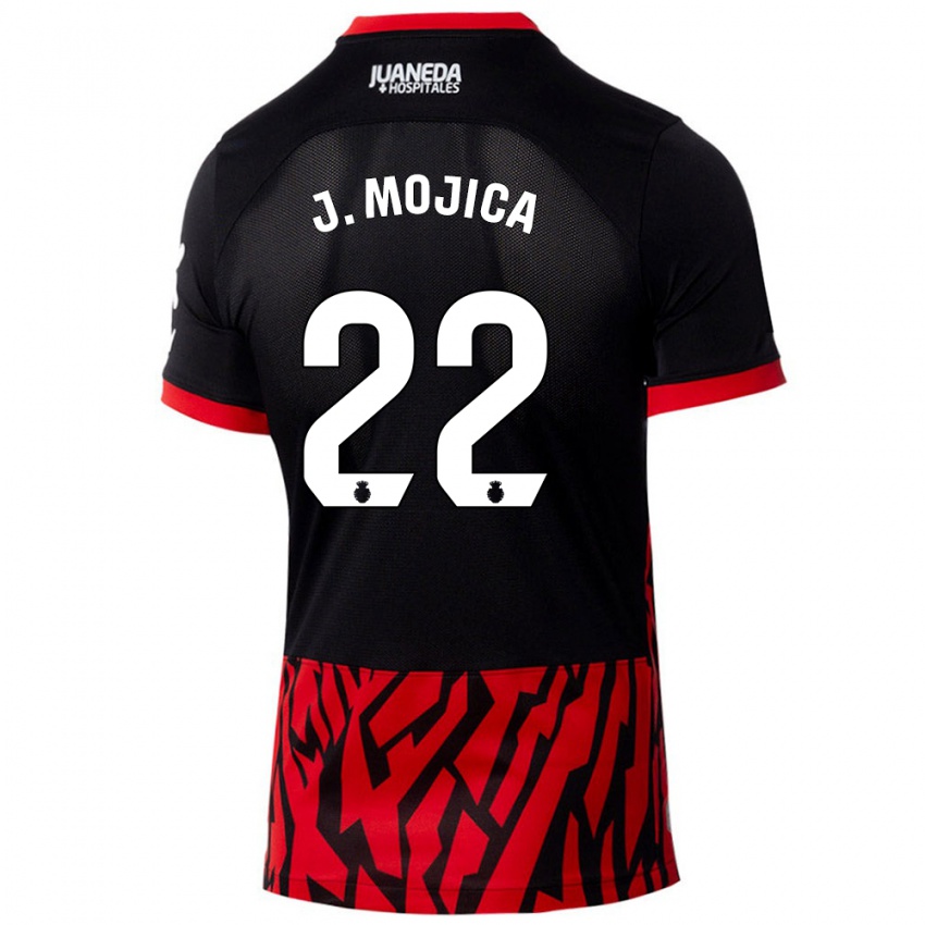 Niño Camiseta Johan Mojica #22 Negro Rojo 1ª Equipación 2024/25 La Camisa Argentina