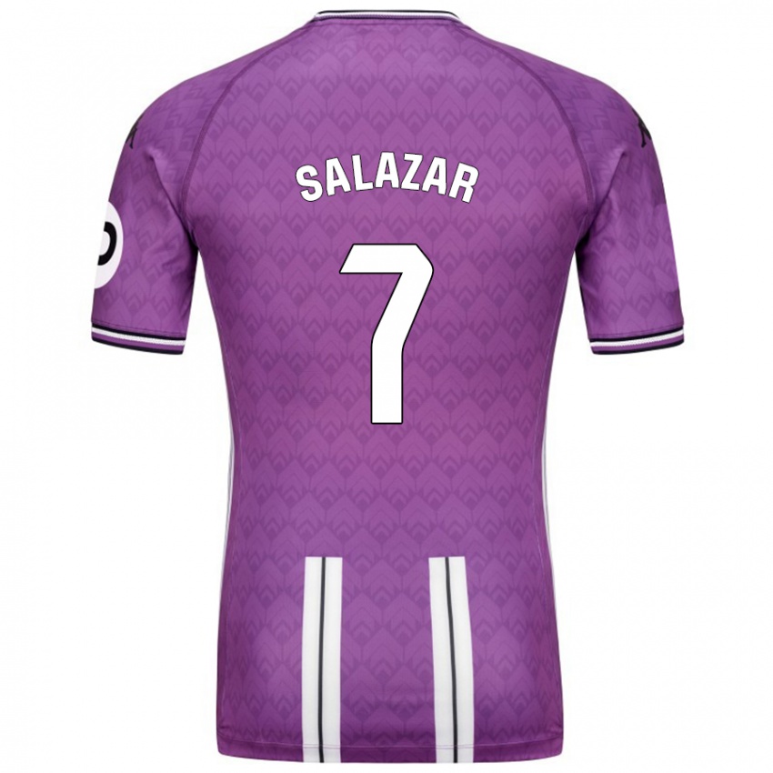 Niño Camiseta Israel Salazar #7 Púrpura Blanco 1ª Equipación 2024/25 La Camisa Argentina