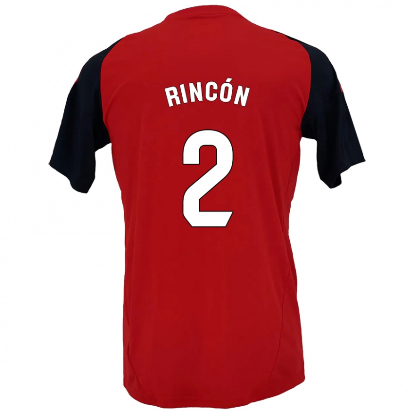 Niño Camiseta Hugo Rincón #2 Rojo Negro 1ª Equipación 2024/25 La Camisa Argentina