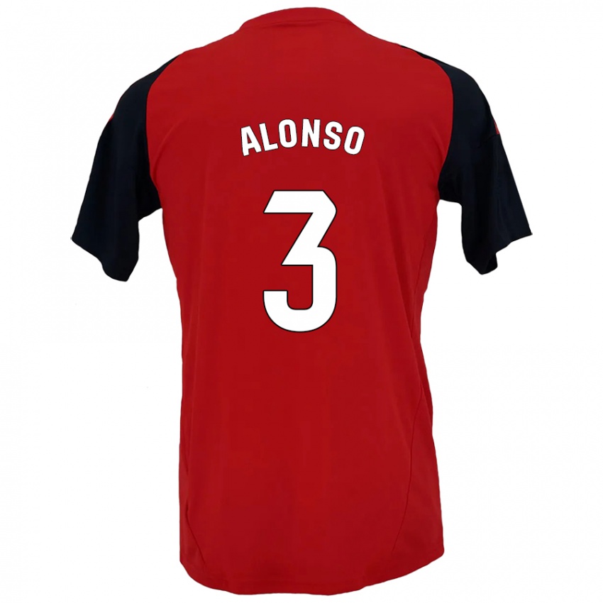 Niño Camiseta Julio Alonso #3 Rojo Negro 1ª Equipación 2024/25 La Camisa Argentina