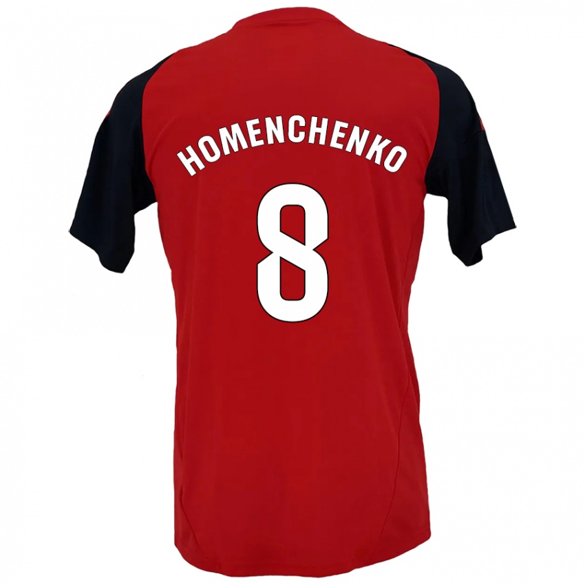 Niño Camiseta Santiago Homenchenko #8 Rojo Negro 1ª Equipación 2024/25 La Camisa Argentina