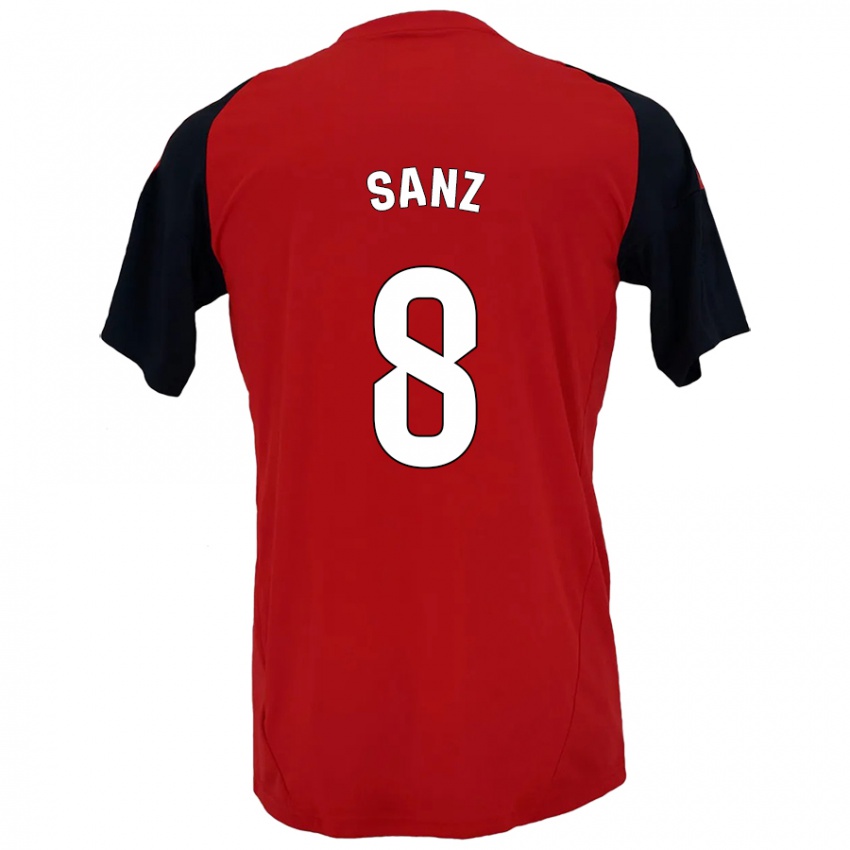 Niño Camiseta Álvaro Sanz #8 Rojo Negro 1ª Equipación 2024/25 La Camisa Argentina