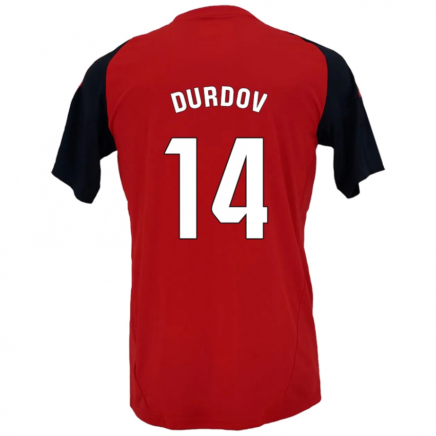 Niño Camiseta Ivan Durdov #14 Rojo Negro 1ª Equipación 2024/25 La Camisa Argentina