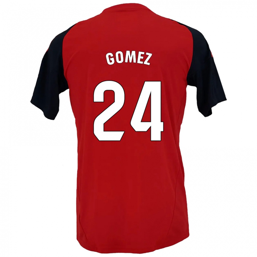 Niño Camiseta Jonathan Gómez #24 Rojo Negro 1ª Equipación 2024/25 La Camisa Argentina