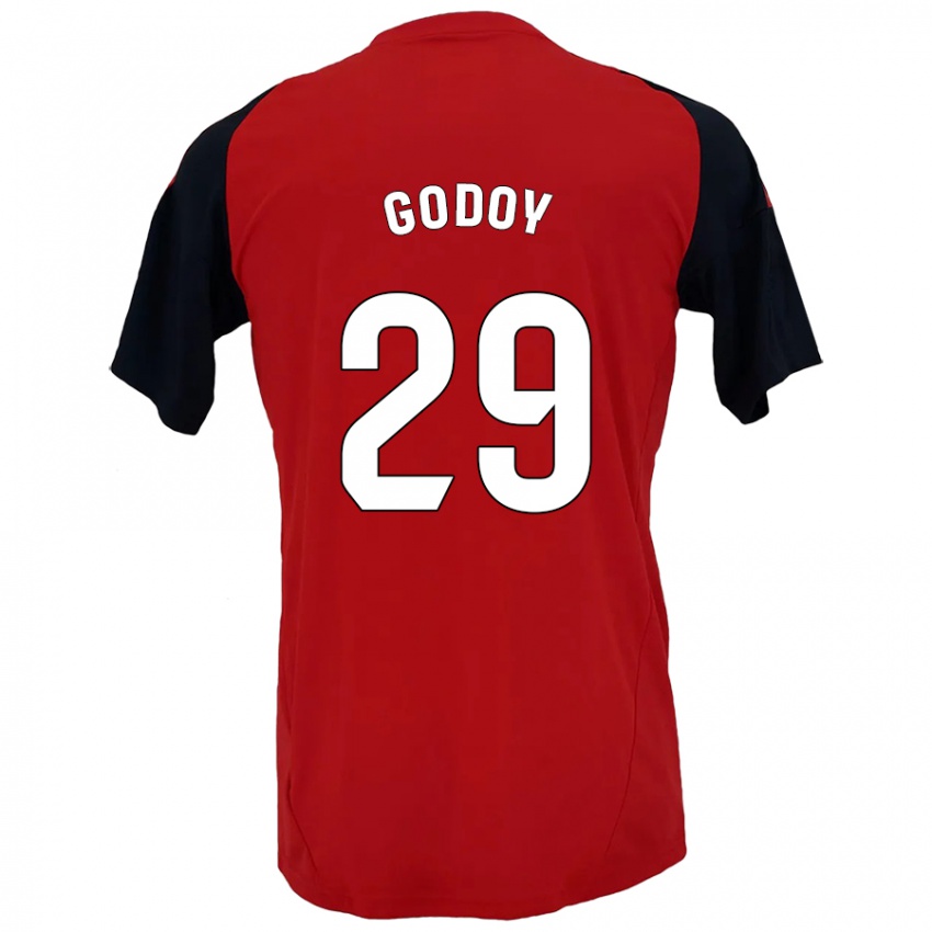 Niño Camiseta Alan Godoy #29 Rojo Negro 1ª Equipación 2024/25 La Camisa Argentina