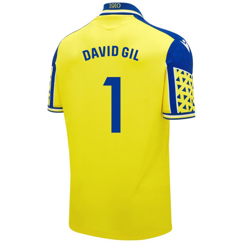 Niño Camiseta David Gil #1 Amarillo Azul 1ª Equipación 2024/25 La Camisa Argentina