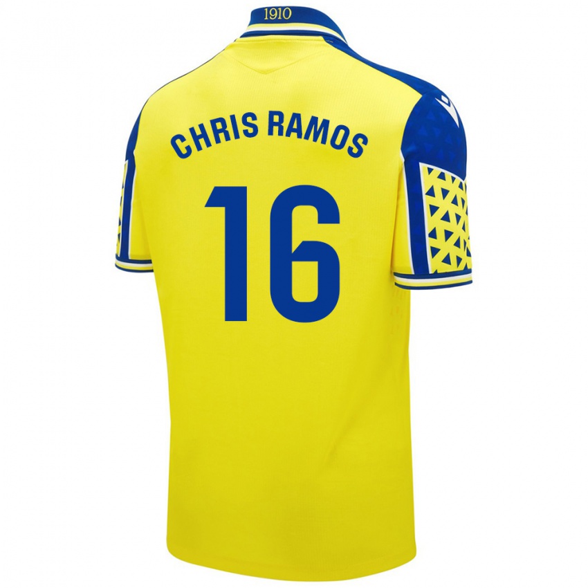 Niño Camiseta Chris Ramos #16 Amarillo Azul 1ª Equipación 2024/25 La Camisa Argentina