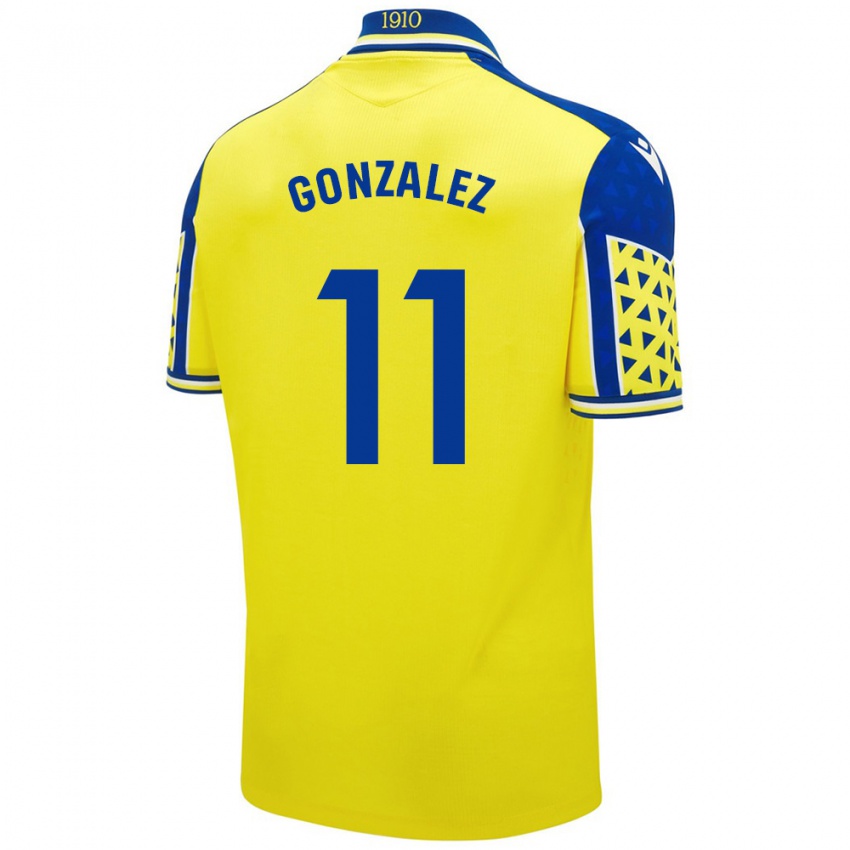 Niño Camiseta Chus González #11 Amarillo Azul 1ª Equipación 2024/25 La Camisa Argentina