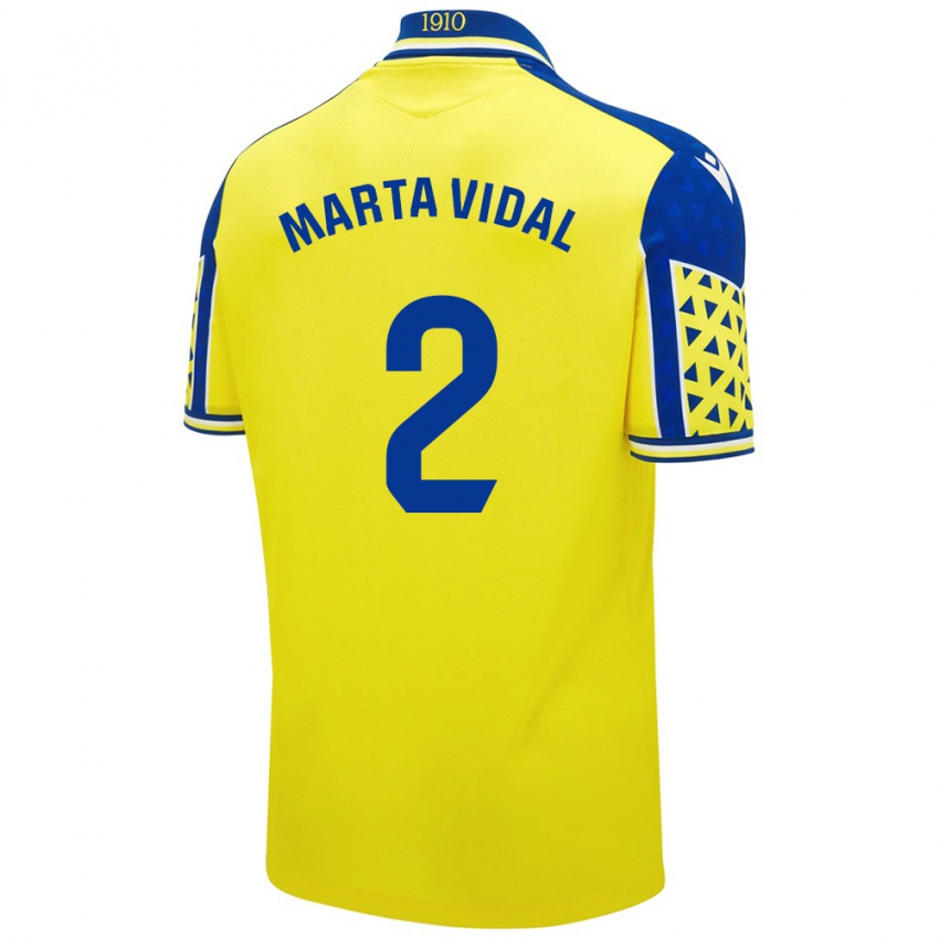 Niño Camiseta Marta Vidal Vela #2 Amarillo Azul 1ª Equipación 2024/25 La Camisa Argentina