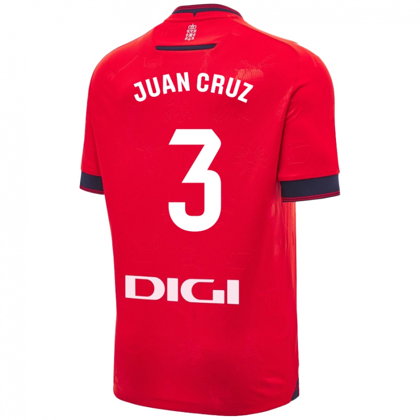 Niño Camiseta Juan Cruz #3 Rojo Blanco 1ª Equipación 2024/25 La Camisa Argentina