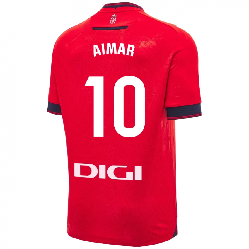 Niño Camiseta Aimar Oroz #10 Rojo Blanco 1ª Equipación 2024/25 La Camisa Argentina