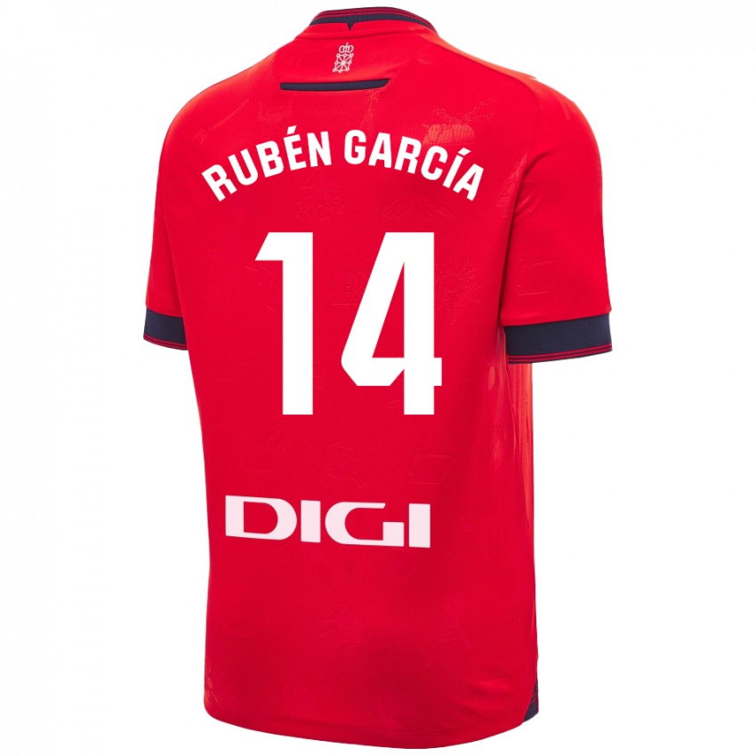 Niño Camiseta Rubén García #14 Rojo Blanco 1ª Equipación 2024/25 La Camisa Argentina