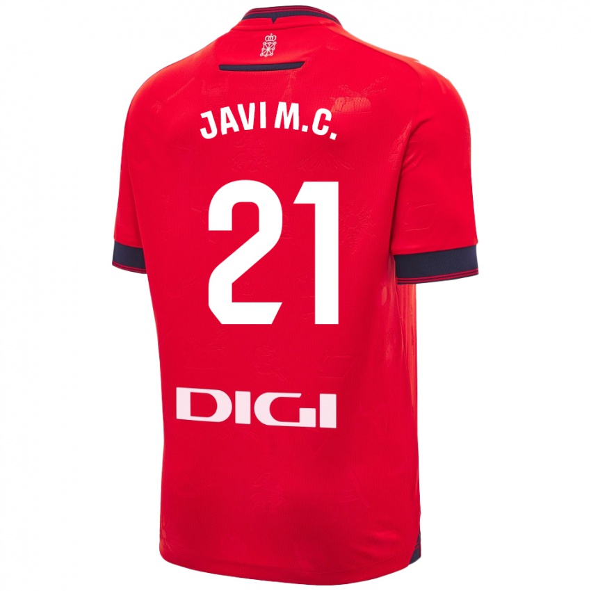 Niño Camiseta Javi Martínez #21 Rojo Blanco 1ª Equipación 2024/25 La Camisa Argentina