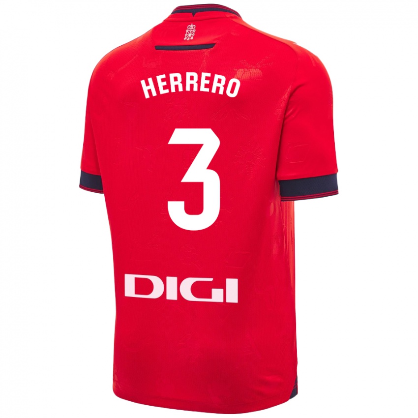 Niño Camiseta Toni Herrero #3 Rojo Blanco 1ª Equipación 2024/25 La Camisa Argentina