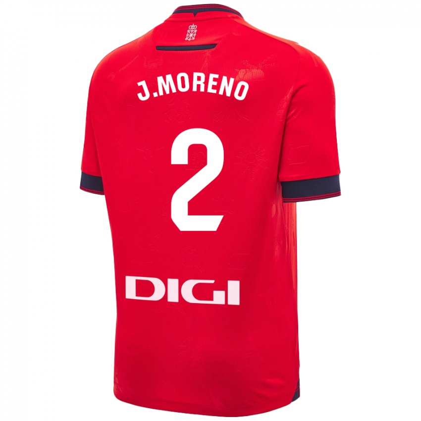 Niño Camiseta Jorge Moreno #2 Rojo Blanco 1ª Equipación 2024/25 La Camisa Argentina