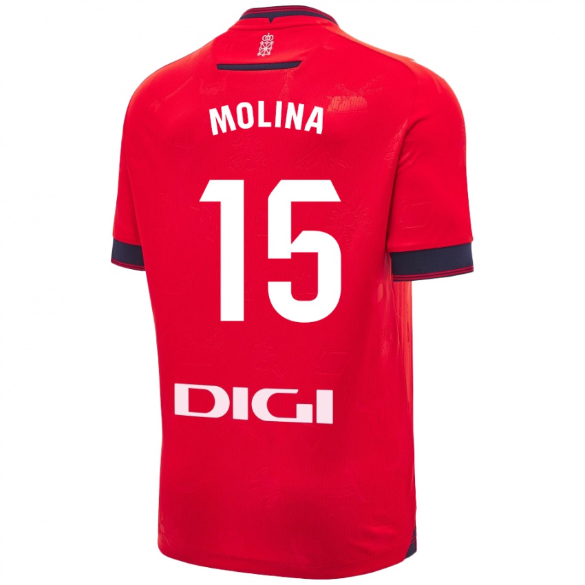 Niño Camiseta Guillem Molina #15 Rojo Blanco 1ª Equipación 2024/25 La Camisa Argentina