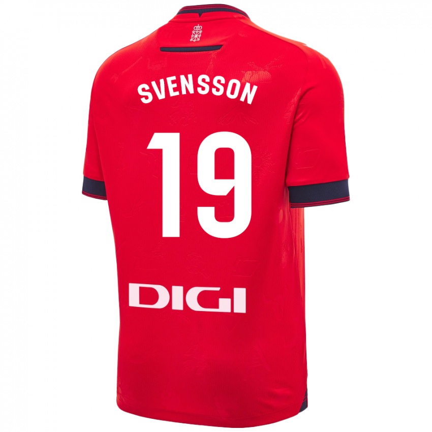 Niño Camiseta Max Svensson #19 Rojo Blanco 1ª Equipación 2024/25 La Camisa Argentina