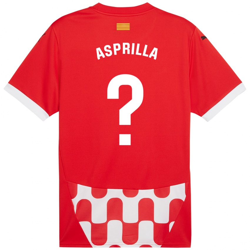 Niño Camiseta Yáser Asprilla #0 Rojo Blanco 1ª Equipación 2024/25 La Camisa Argentina