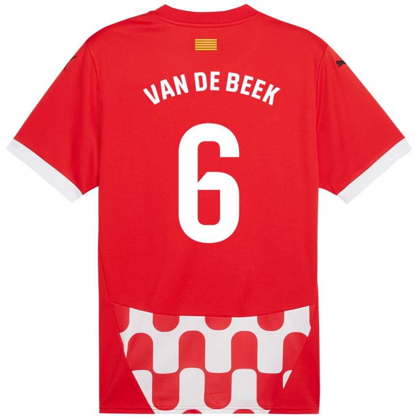 Niño Camiseta Donny Van De Beek #6 Rojo Blanco 1ª Equipación 2024/25 La Camisa Argentina