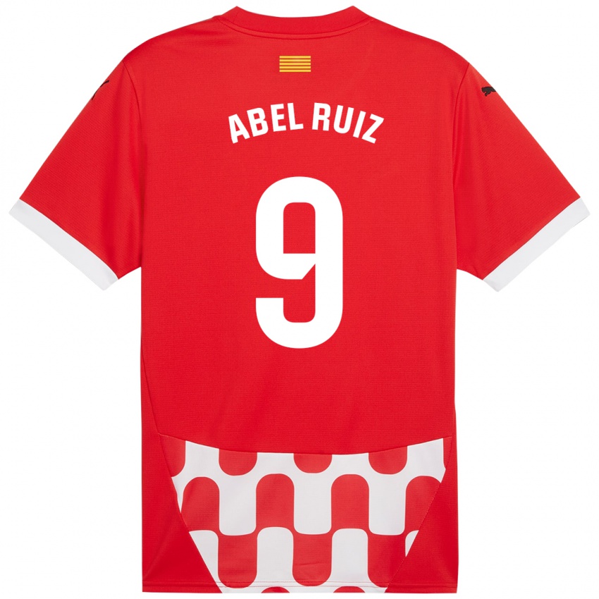 Niño Camiseta Abel Ruiz #9 Rojo Blanco 1ª Equipación 2024/25 La Camisa Argentina