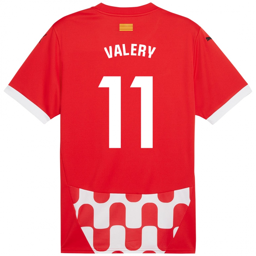 Niño Camiseta Valery Fernández #11 Rojo Blanco 1ª Equipación 2024/25 La Camisa Argentina