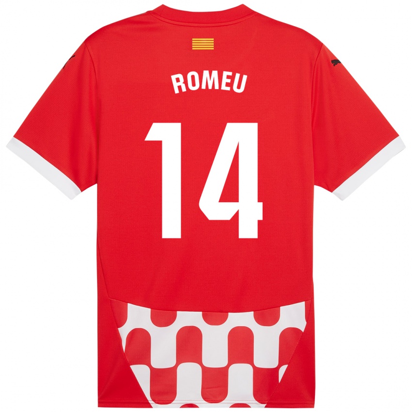 Niño Camiseta Oriol Romeu #14 Rojo Blanco 1ª Equipación 2024/25 La Camisa Argentina