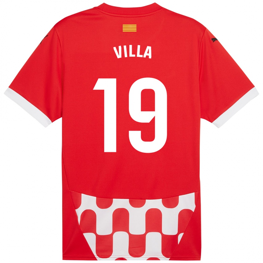 Niño Camiseta Toni Villa #19 Rojo Blanco 1ª Equipación 2024/25 La Camisa Argentina