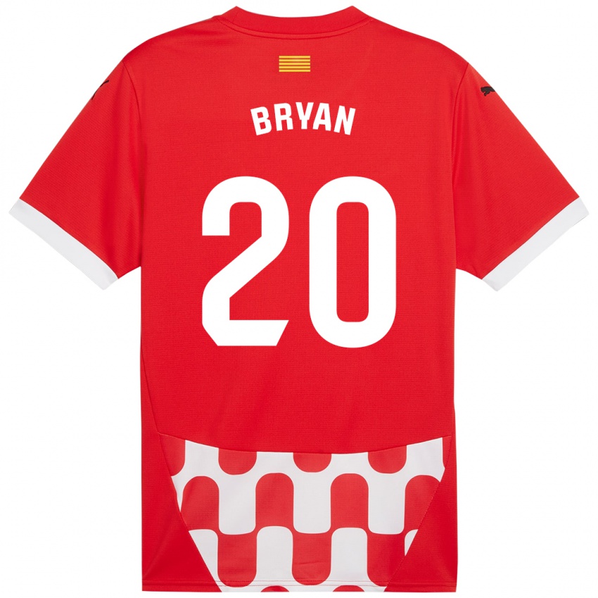 Niño Camiseta Bryan Gil #20 Rojo Blanco 1ª Equipación 2024/25 La Camisa Argentina