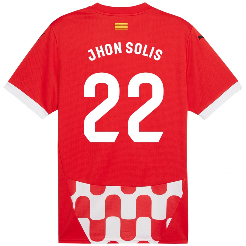 Niño Camiseta Jhon Solís #22 Rojo Blanco 1ª Equipación 2024/25 La Camisa Argentina