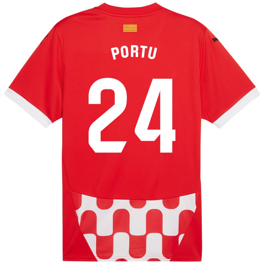 Niño Camiseta Portu #24 Rojo Blanco 1ª Equipación 2024/25 La Camisa Argentina