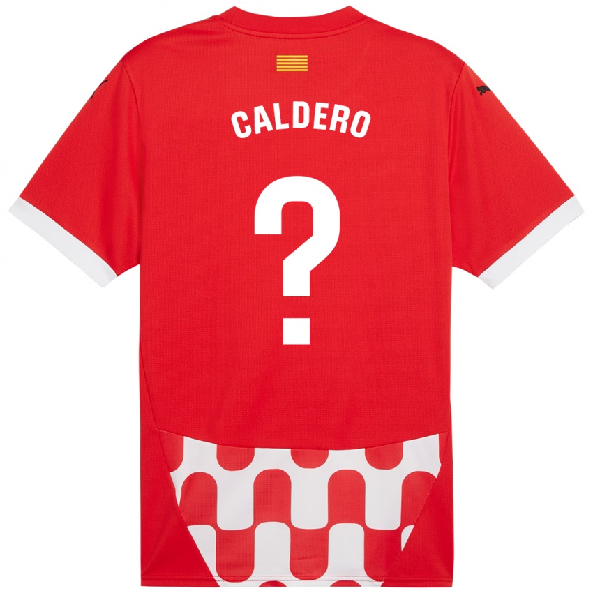 Niño Camiseta Nil Caldero #0 Rojo Blanco 1ª Equipación 2024/25 La Camisa Argentina