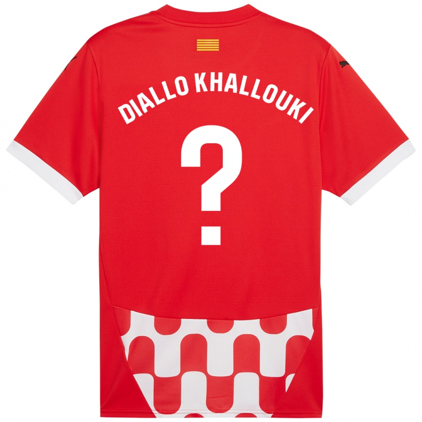 Niño Camiseta Siaka Diallo Khallouki #0 Rojo Blanco 1ª Equipación 2024/25 La Camisa Argentina