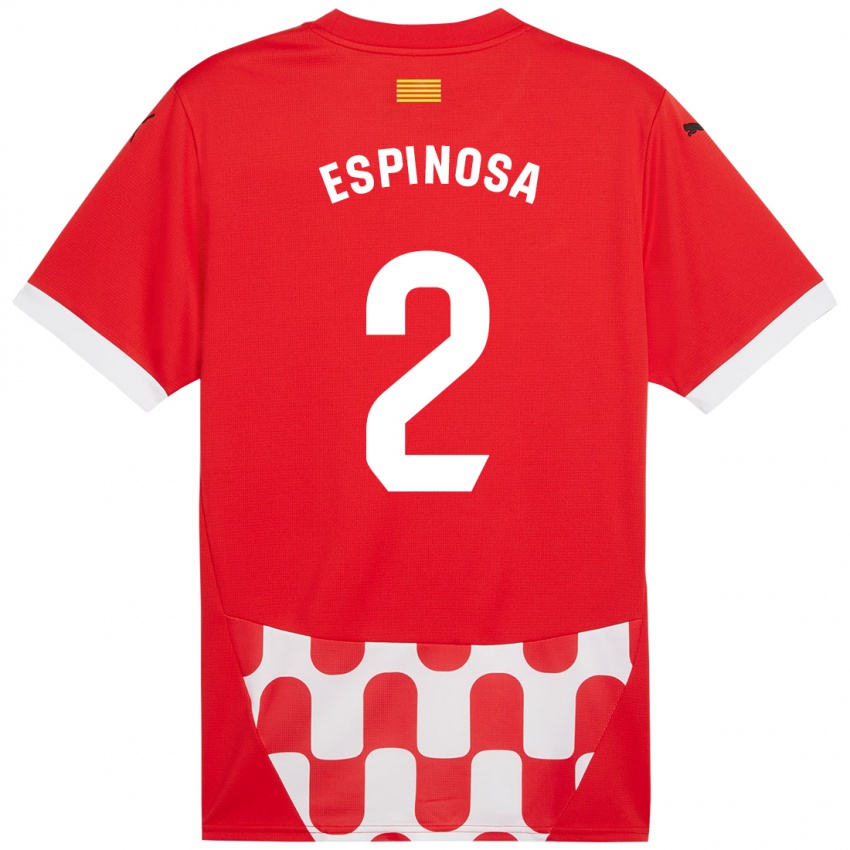 Niño Camiseta Bernardo Espinosa #2 Rojo Blanco 1ª Equipación 2024/25 La Camisa Argentina