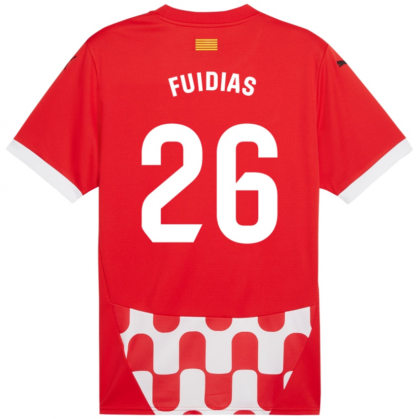 Niño Camiseta Toni Fuidias #26 Rojo Blanco 1ª Equipación 2024/25 La Camisa Argentina