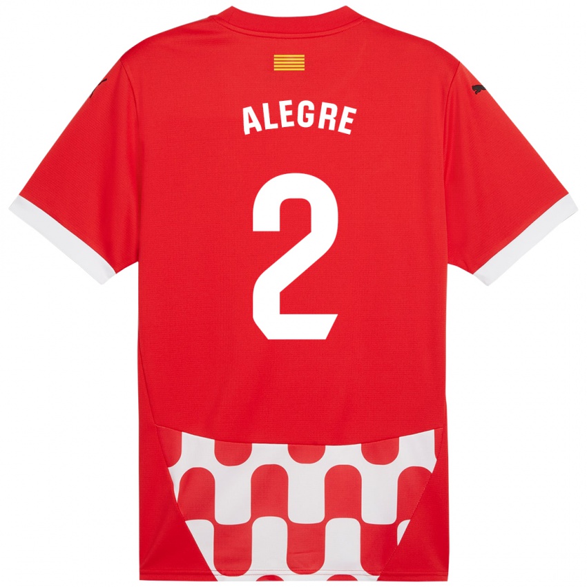 Niño Camiseta Marc Alegre #2 Rojo Blanco 1ª Equipación 2024/25 La Camisa Argentina