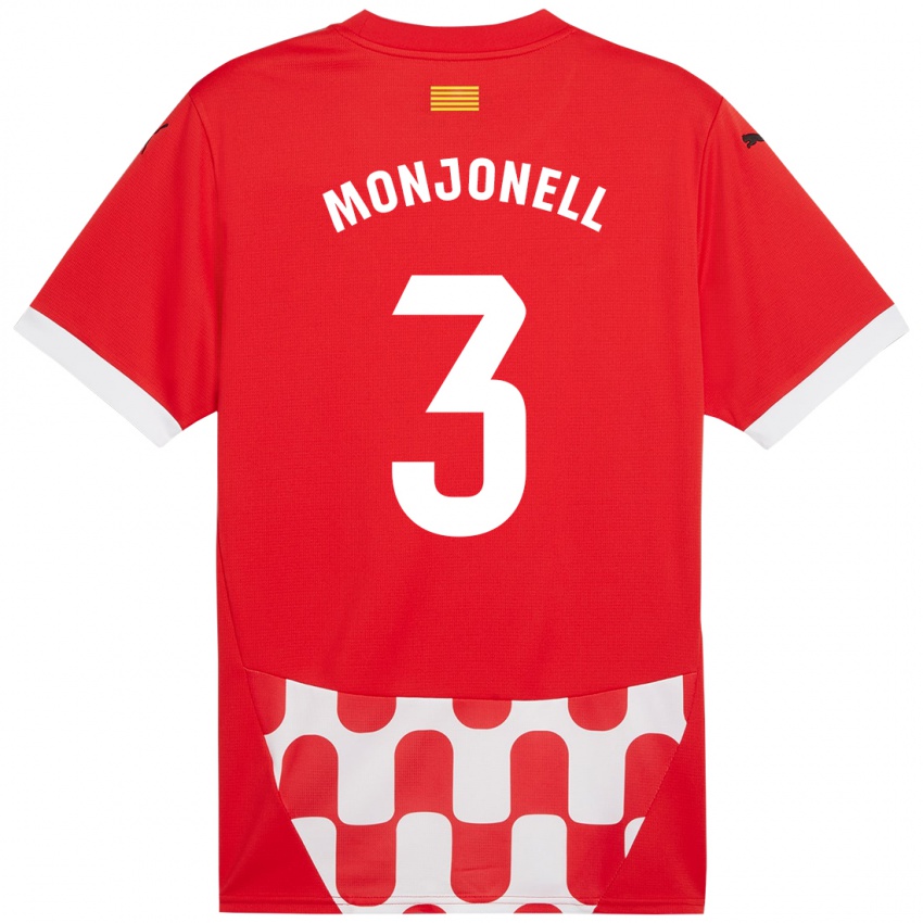 Niño Camiseta Eric Monjonell #3 Rojo Blanco 1ª Equipación 2024/25 La Camisa Argentina