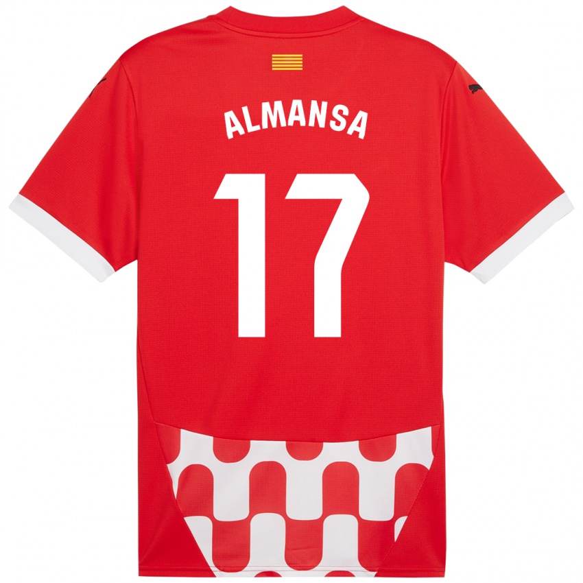 Niño Camiseta Alex Almansa #17 Rojo Blanco 1ª Equipación 2024/25 La Camisa Argentina