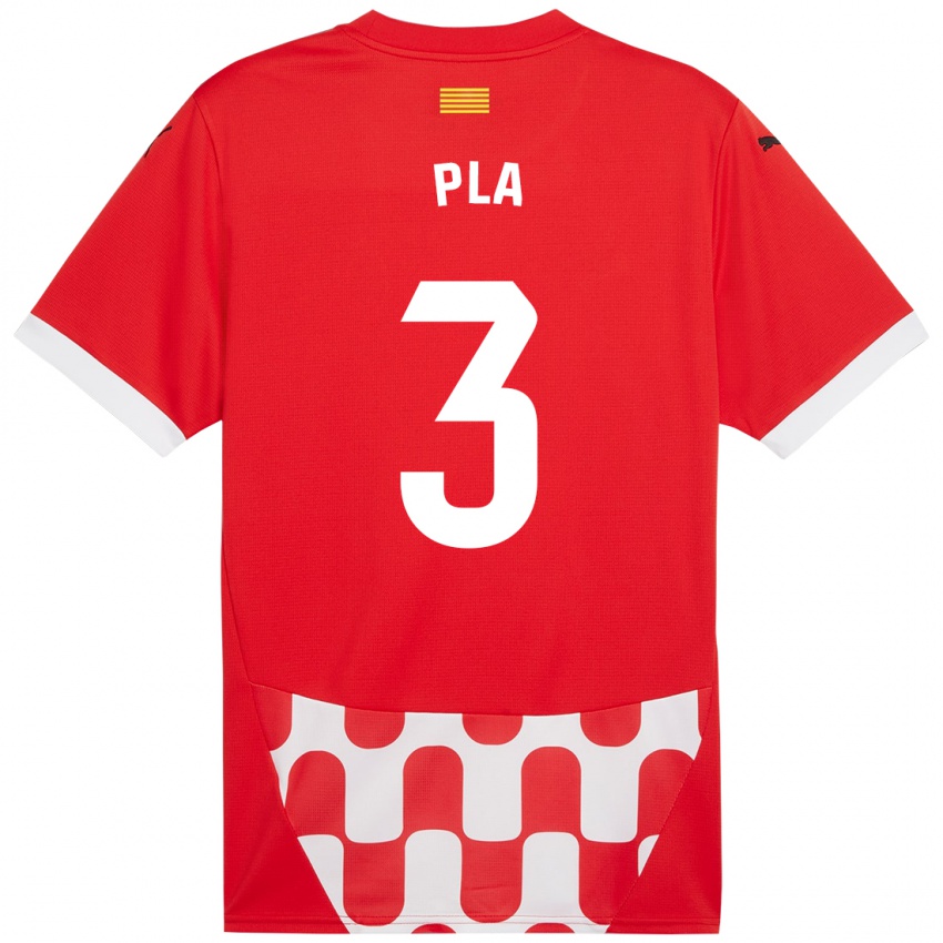 Niño Camiseta Marta Pla #3 Rojo Blanco 1ª Equipación 2024/25 La Camisa Argentina