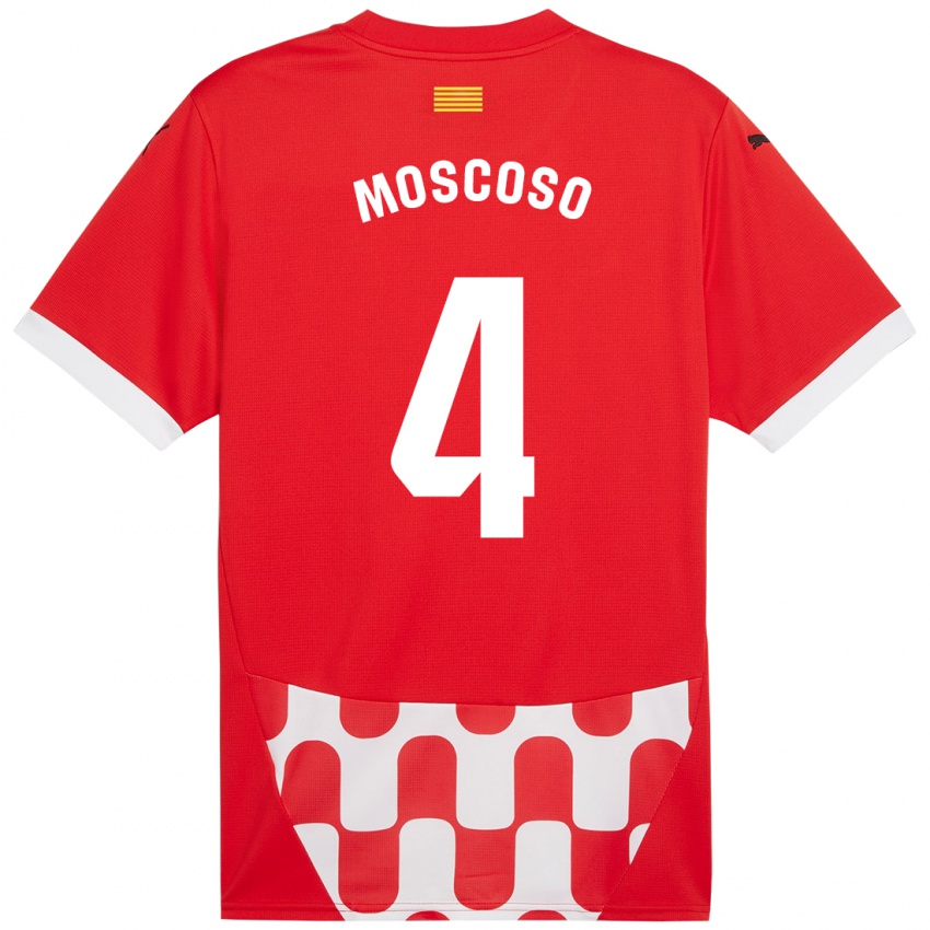 Niño Camiseta Miriam Moscoso #4 Rojo Blanco 1ª Equipación 2024/25 La Camisa Argentina