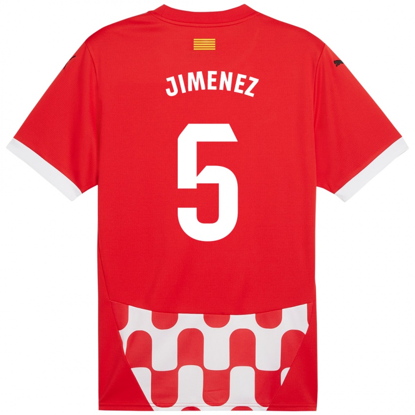 Niño Camiseta Ángela Jiménez #5 Rojo Blanco 1ª Equipación 2024/25 La Camisa Argentina